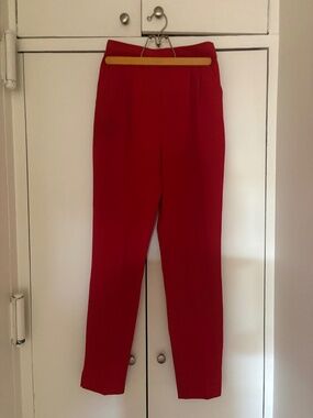 ASOS red tapered trousers